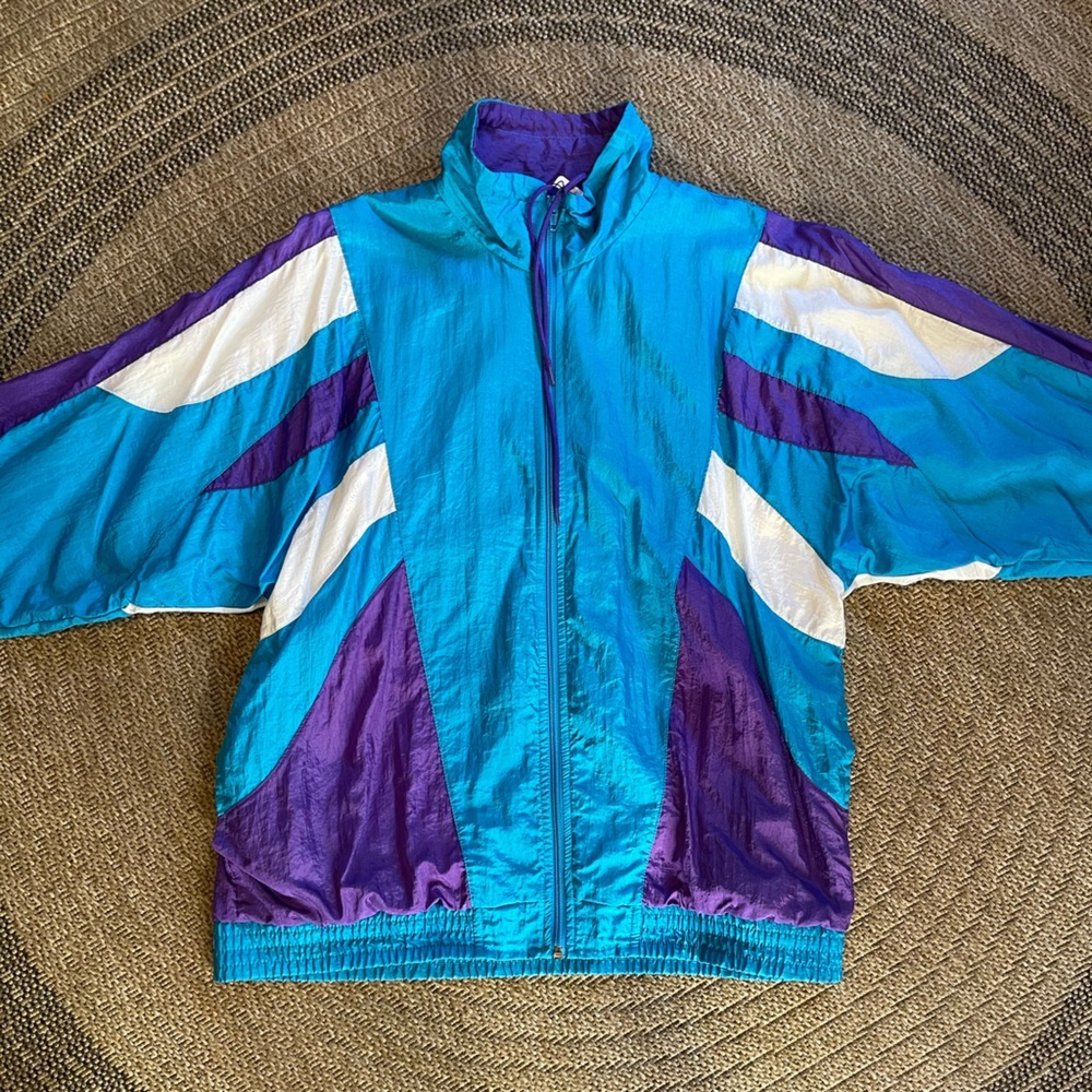 Bold Spirit Vintage Colorblock Windbreaker Jacket windbreaker size L purple blue - Picture 7 of 9